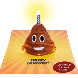 plush happy birthday card – plays & sings a hilarious version of the happy birthday song – lights up in sync to music – 3d pop up birthday card funny birthday card for men, women & kids