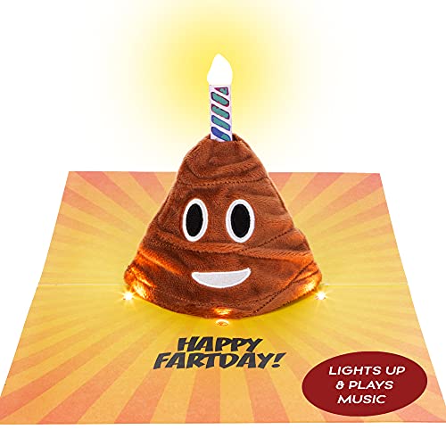 Plush Happy Birthday Card – Plays & Sings a Hilarious Version of the Happy Birthday Song - Lights Up in Sync to Music - 3D Pop Up Birthday Card Funny Birthday Card for Men, Women & Kids