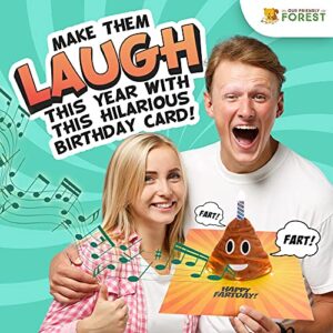 Plush Happy Birthday Card – Plays & Sings a Hilarious Version of the Happy Birthday Song - Lights Up in Sync to Music - 3D Pop Up Birthday Card Funny Birthday Card for Men, Women & Kids