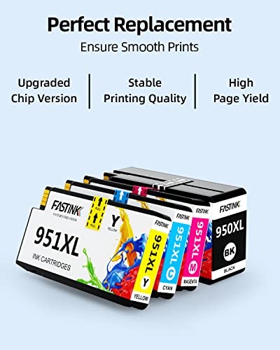 950XL 951XL Ink Cartridges Combo Pack,High-Yield,4 Pack,Replacement for HP 950 951 XL 951XL Ink Cartridges for HP OfficeJet Pro 8600, 8610 8620 Printer for HP 951 Ink Cartridges Combo Pack