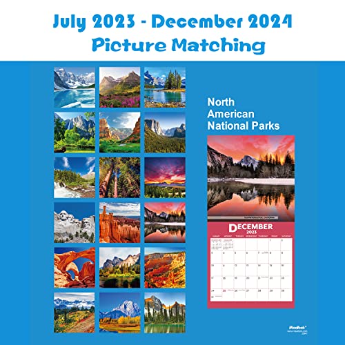 2023-2024 Wall Calendar - Wall Calendar 2023-2024 Monthly, Jul 2023 - Dec 2024, 12" x 24" (Open), Wall Calendar with Daily Blocks, Perfect Calendar for Organizing & Planning - National Parks