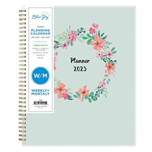 Blue Sky 2023 Weekly and Monthly Planner, January - December, 8.5" x 11", Frosted Cover, Wirebound, Laurel (142094)