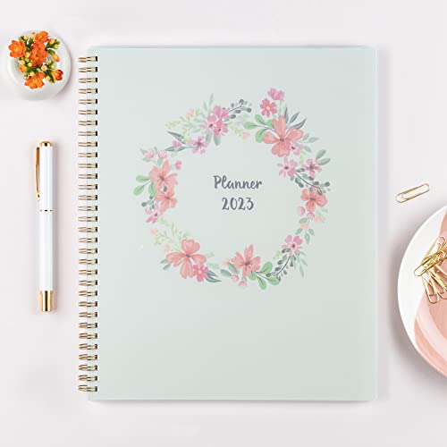 Blue Sky 2023 Weekly and Monthly Planner, January - December, 8.5" x 11", Frosted Cover, Wirebound, Laurel (142094)