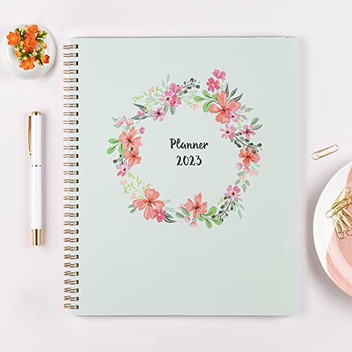 Blue Sky 2023 Weekly and Monthly Planner, January - December, 8.5" x 11", Frosted Cover, Wirebound, Laurel (142094)