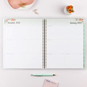 Blue Sky 2023 Weekly and Monthly Planner, January - December, 8.5" x 11", Frosted Cover, Wirebound, Laurel (142094)