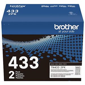 Brother Genuine High-Yield Black Toner Cartridge Twin Pack TN433 2PK (TN4332PK)