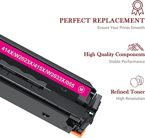 414X Toner Cartridges 4 Pack Compatible Replacement for HP 414X W2020X 414A W2020A with HP Color Laserjet Pro MFP M479fdw M454dw Printer (Black Cyan Yellow Magenta)