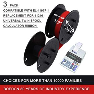 3 Pack Replacement for Porelon 11216 Universal Twin Spool Calculator Ribbon Universal GR24br Compatible with Sharp el-1197piii Nukote BR80c Casio fr-2650tm Adding Machine Ribbons Universal (Black/Red)