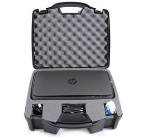 casematix portable printer carry case compatible with hp officejet 250 wireless mobile printer, ink cartridges and power cable