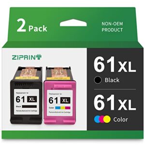 ziprint remanufactured ink cartridge replacement for hp 61xl 61 ink cartridge combo pack for hp envy 5530 printer ink cartridge | hp officejet 4635 printer ink cartridge (1 black, 1 tri-color 2pack)