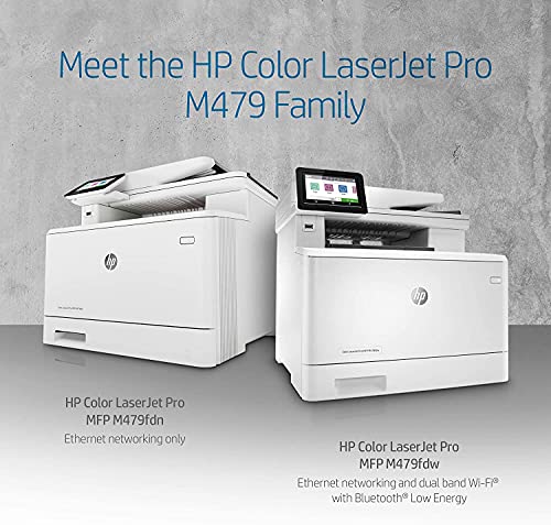 HP Laserjet Pro M479fdn Color All-in-One Laser Printer for Home Office - Print Scan Copy Fax -28 ppm, 8.5x14, Auto Duplex Printing, 50-Sheet ADF,Ethernet only,Compatible with Alexa,Wulic Cable