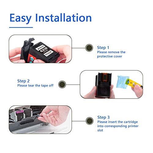 Ankink high Yield Remanufactured 62XL Ink Cartridges Replacement for HP62XL 62 XL to use with Envy 5540 5640 5660 7640 7645 OfficeJet 5740 8040 200 250 Series Printer Black 2 Pack hp62 hp 62 C2P05AN