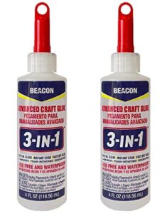 beacon 3-in-1 advanced crafting glue, 4-ounce, 2-pack