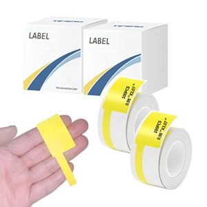 1"x3" 200Labels,YiHERO Cable Label No Ink Required,Thermal Label Paper,Waterproof Tear Resistant Compatible with Label Printer YiHERO YP1/YP10, Phomemo M110/M120,(25×38+40mm),2Roll ,Black on Yellow…