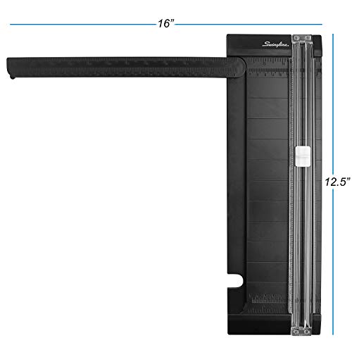 Swingline Paper Cutter for Scrapbooking, 12 Inch, Titanium Manual Paper Trimmer & Slicer with Security Safeguard & Side Ruler, Portable Straight Edge Cutter for Large & Small Craft, Photo & Card