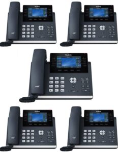 yealink sip-t46u ip phone [5 pack] 16 voip accounts. 4.3-inch color display. dual usb 2.0, dual-port gigabit ethernet, 802.3af poe, power adapter not included