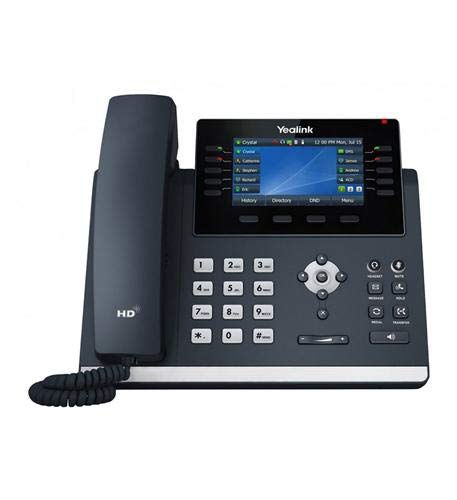 Yealink SIP-T46U IP Phone [5 Pack] 16 VoIP Accounts. 4.3-Inch Color Display. Dual USB 2.0, Dual-Port Gigabit Ethernet, 802.3af PoE, Power Adapter Not Included