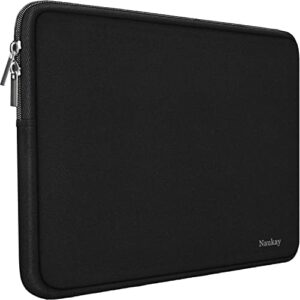 naukay laptop sleeve case 15.6 inch,resistant neoprene laptop sleeve/notebook computer pocket case/tablet briefcase carrying bag compatible asus/dell/fujitsu/hp/sony/toshiba/acer/fujitsu- (black)
