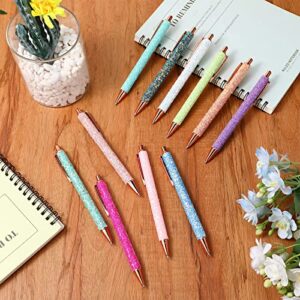 11 Pcs Fancy Pens for Women Pretty Cute Pens Glitter Ballpoint Pens with Metal Barrel Retractable Writing Pens Black Ink Medium Point 1.0 mm Pretty Pens Journaling Pens for Women Girls (Sequin Style)