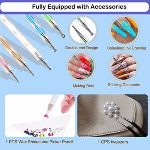 B7000 Adhesive Rhinestones Glue for Crafts, 2PCS 110ml / 3.7 fl oz B7000 Clear Glue with 5 Dotting Pen Tool, Wax Pencil and Tweezer, Jewelry Glue for DIY Craft Makeup Shoes Jewelry Making Nail Art
