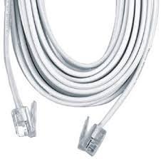 Bistras 25 Ft 4C Telephone Extension Cord Cable Line Wire, for Any Phone, Modem, Fax Machine, Answering Machine, Caller ID, White