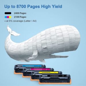 414A 414X Toner Cartridges (with OEM Chip) Compatible Replacement for HP 414A W2020A 414X W2020X Work with Color Laserjet Pro MFP M479fdw M479fdn M454dw M454dn Printer
