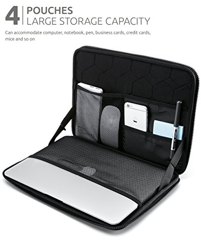 Protective Laptop Case: 13 - 13.3 Inch Computer Carrying Sleeve for 2018 New MacBook Air, Pro, Microsoft Surface or Chromebook - Padded, Waterproof and Shockproof Hard Lap Top Cover Cases – Black