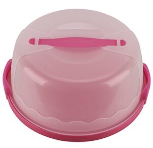 hellocupcake portable cake and cupcake carrier / storage container – 10.4″ diameter (inside cover), translucent dome – perfect for transporting cakes, cupcakes, pies, or other desserts (fuchsia)