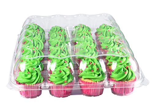 Katgely Cupcake Containers 24 Count (pack of 6), Clear Plastic Cupcake Carriers for 24 Cupcakes, Deep Dome, Stackable, Disposable & BPA-Free