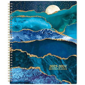 2023-2024 monthly planner/calendar – 2 year monthly planner 2023-2024, jan 2023 – dec 2024, 9″ × 11″, 24 months planner, monthly tabs & holidays & note pages & double-side pocket & twin-wire binding