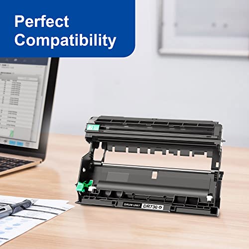 DR730 Drum Unit (NOT Toner) Compatible Replacement for Brother DR730 DR 730 Compatible with HL-L2350DW HL-L2395DW HL-L2390DW HL-L2370DW MFC-L2750DW MFC-L2710DW DCP-L2550DW Printer (2 Drum)