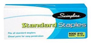 swingline swi79350 standard staples, 210/strip, 5000/box, silver