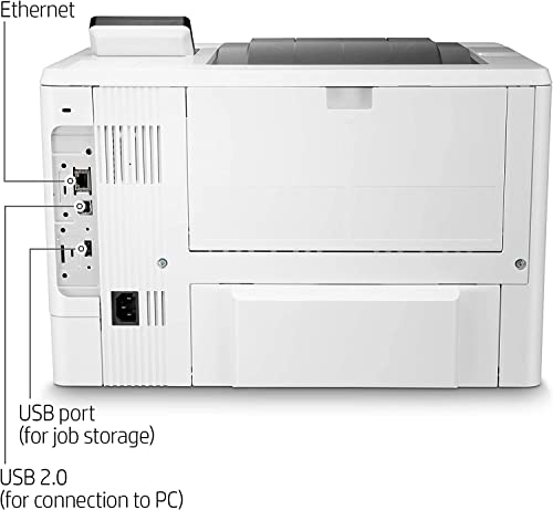 HP Laserjet Enterprise M507n Single-Function Wired Monochrome Laser Printer - Black/White Print Only - 2.7" LCD, 45 ppm, 1200 x 1200 dpi, Manual Duplex Printing, USB and Ethernet, Cbmou Printer Cable