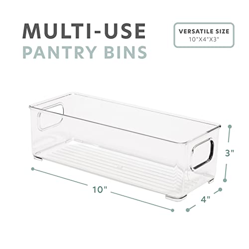 bHome & Co Clear Plastic Storage Bins - Pantry Organization and Storage Containers Small Stackable Clear Storage Bins Containers for Organizing - Kitchen Organization - Fridge Pantry Organizer Bins