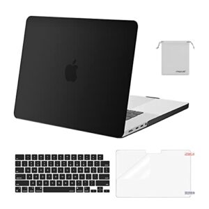 mosiso compatible with macbook pro 16 inch case 2023 2022 2021 release m2 a2780 a2485 m1 pro/max chip with touch id, plastic hard shell case&keyboard cover&screen protector&storage bag, black