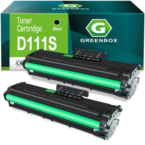 GREENBOX Compatible MLT-D111S Toner Cartridge Replacement for Samsung MLT-D111S D111S MLTD111S MLT111S for Samsung Xpress M2020 M2020W M2022 M2022W M2070 M2070W M2070F M2070FW M2024W M2060FH (2 Black)