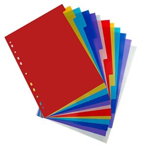 12 pack binder dividers, multicolor tab dividers for 3 ring binder, binder tabs notebook dividers for 2/3/4/11 ring binders, letter size (8.2×11.6 inch)