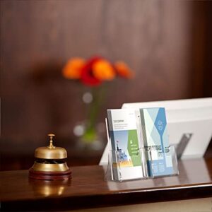 NIUBEE Acrylic Brochure Holder for 4’’ Trifold Pages, 50% Thicker Countertop Acrylic Literature Holder Plastic Flyer Display Stand for Magazine, Pamphlet, Booklets, Menu, Journals, 2 Pack