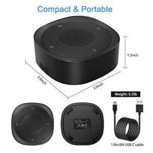 USB Speakerphone Microphone, Conference Speaker Omnidirectional Computer Mic, with 360º Voice Pickup, Touch-Sensor Buttons for Mute/unmute, Streaming, Call Speaker Skype, Webinar, Interview -(JV801)