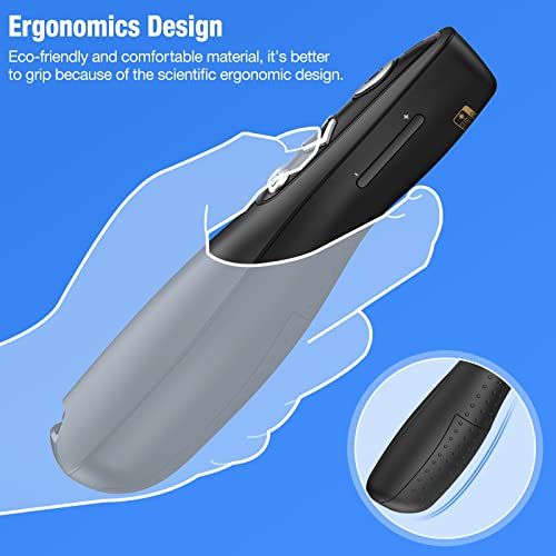 2-in-1 USB Type C Presentation Clicker Wireless Presenter Remote for PowerPoint, Powerpoint Clicker with Hyperlink & Volume Control PowerPoint Slide Advancer for Mac, Computer, Laptop