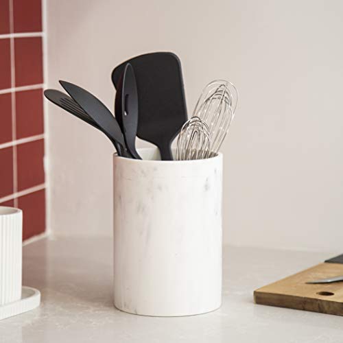 BINO Kitchen Utensil Holder for Countertop, Matte Marble - Utensil Caddy countertop utensil holder Utensil Crocks for kitchen Cooking Utensil Holder Kitchen Utensils Holder Spatula Holder