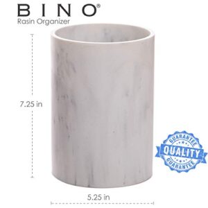 BINO Kitchen Utensil Holder for Countertop, Matte Marble - Utensil Caddy countertop utensil holder Utensil Crocks for kitchen Cooking Utensil Holder Kitchen Utensils Holder Spatula Holder