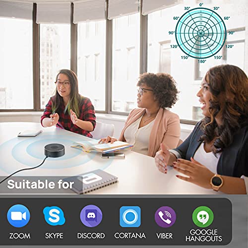 CMTECK USB Conference Microphone, Computer Desktop Speakerphone with Mute Function for Streaming, 360°Omnidirectional Voice Pickup, LED Indicator, VoIP Calls, Skype, Interviews, Chatting