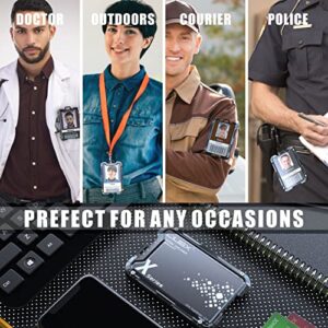 LIUGX Carbon Fiber Card Holder /Badge Holder / Portable Wallet with Metal Clip -Rugged ID Credit Card Holder (Holds 1 to 4 Cards) for Office Police Worker Outdoor