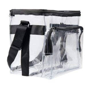 large clear lunch bags for work see through plastic lunch box with adjustable strap and front storage compartment transparent lunch bags for men and women