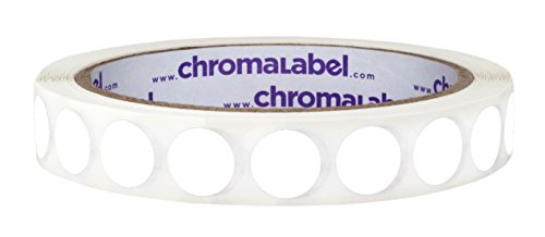 ChromaLabel 0.50 Inch Round Label Removable Color Code Dot Stickers, 1000 Labels per Roll, White