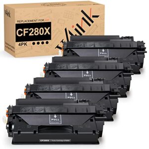 v4ink 4pk compatible toner cartridge replacement for hp 80x cf280x 80a cf280a toner ink high yield for hp pro 400 m401 m401a m401d m401dn m401dne m401dw m401n mfp m425dn m425dw printer