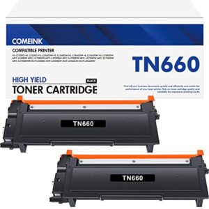 tn-660 high yield toner cartridge: 2 pack black compatible toner cartridge replacement for brother tn660 tn 660 hl-l2380dw hl-l2300d hl-l2340dw mfc-l2740dw mfc-l2700dw mfc l2700dw mfcl2700dw printer