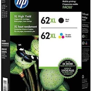 HP 62XL Black and Tri-Color Ink Cartridges, Combo Pack