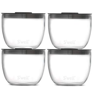 s’well eats 2-in-1 nesting food bowls, 10oz, clear